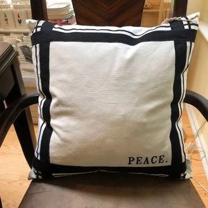 Rae Dunn Black And White Peace Decorative Pillow